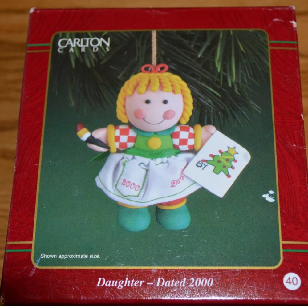 Vintage Carlton Card Christmas Ornament - "Daughter - Dated 2000"